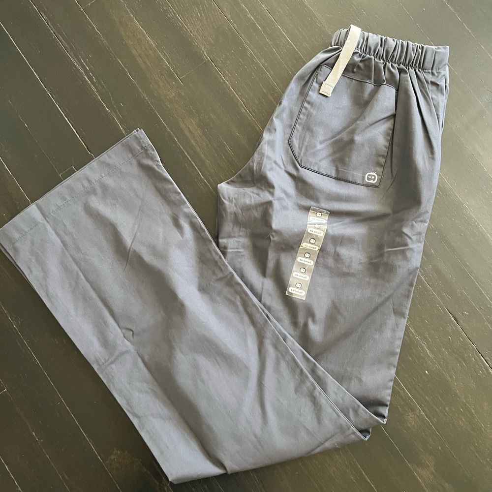 WonderWink Grey Scrubs Pants sElastic Waist Pockets size XXS